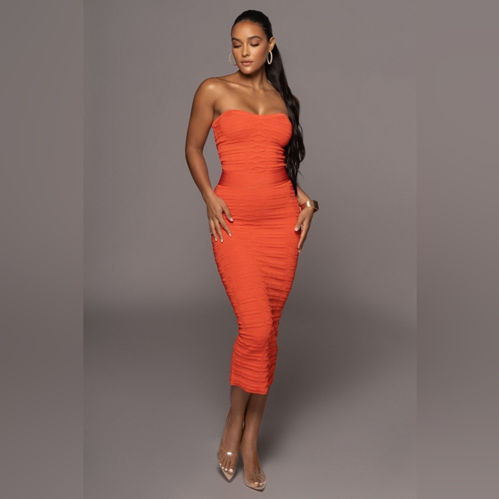 JLUXLABEL Red Top and Skirt Set